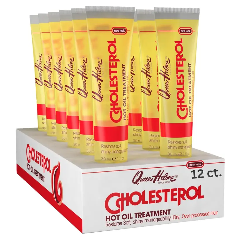 Queen Helene Traitement Huile Chaude au Cholestérol pour Cheveux Secs et Abîmés – 12 Tubes de 28 g
