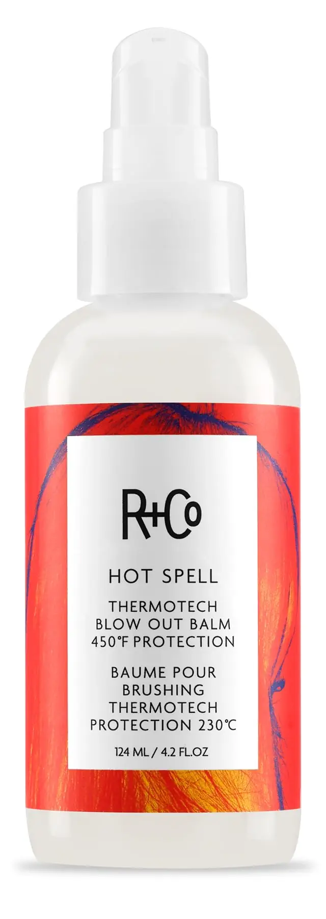 R+Co Hot Spell Thermotech — Baume lissant pour coiffage au sèche-cheveux, 124 ml