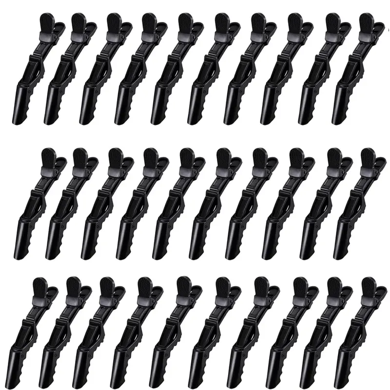 Rabetly – 30 pinces alligator pour sectionnement cheveux épais | clip salon noir