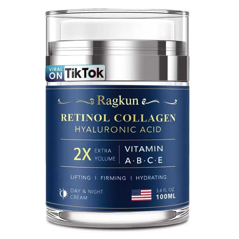 Ragkun Crème Rétinol – Visage et Cou, Anti‑Âge, Hydratation Quotidienne, 100 ml