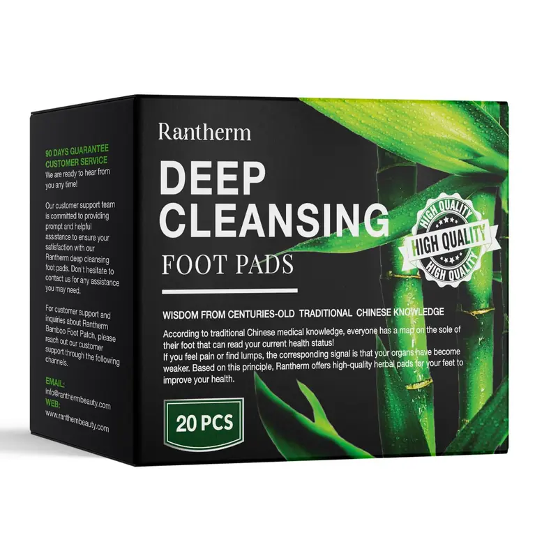 Rantherm Pansements Pieds – Bambou-Vinaigre et Gingembre, 20 Patches Nocturnes