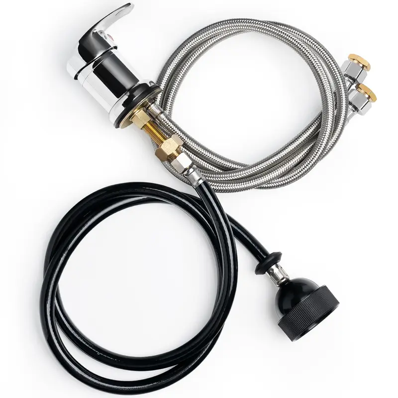 RARELEMON Kit Robinet Lavabo Shampoing Chrome avec Pulvérisateur et Anti-retour