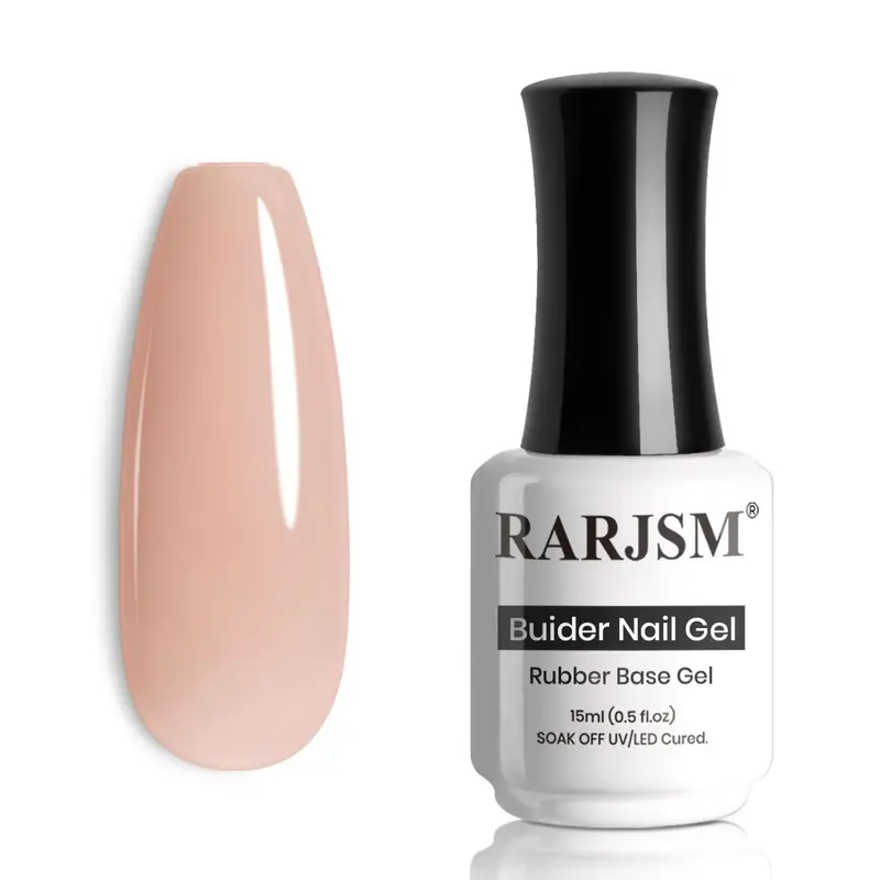 RARJSM Gel-base caoutchouc Nude – Teinte peau, Extension rapide, Démontage facile, 15 ml
