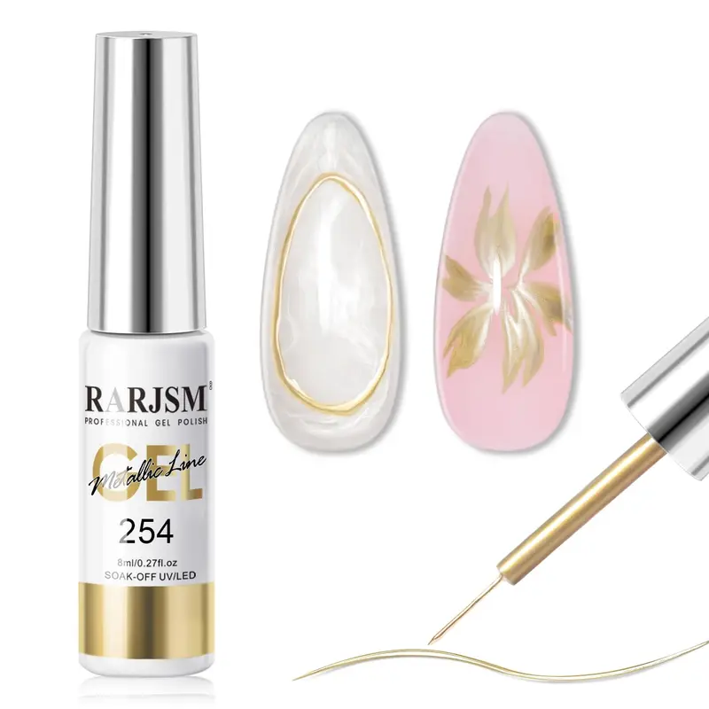 RARJSM Gel Liner Métallique Chrome – Effet Miroir Champagne Or, 8 ml