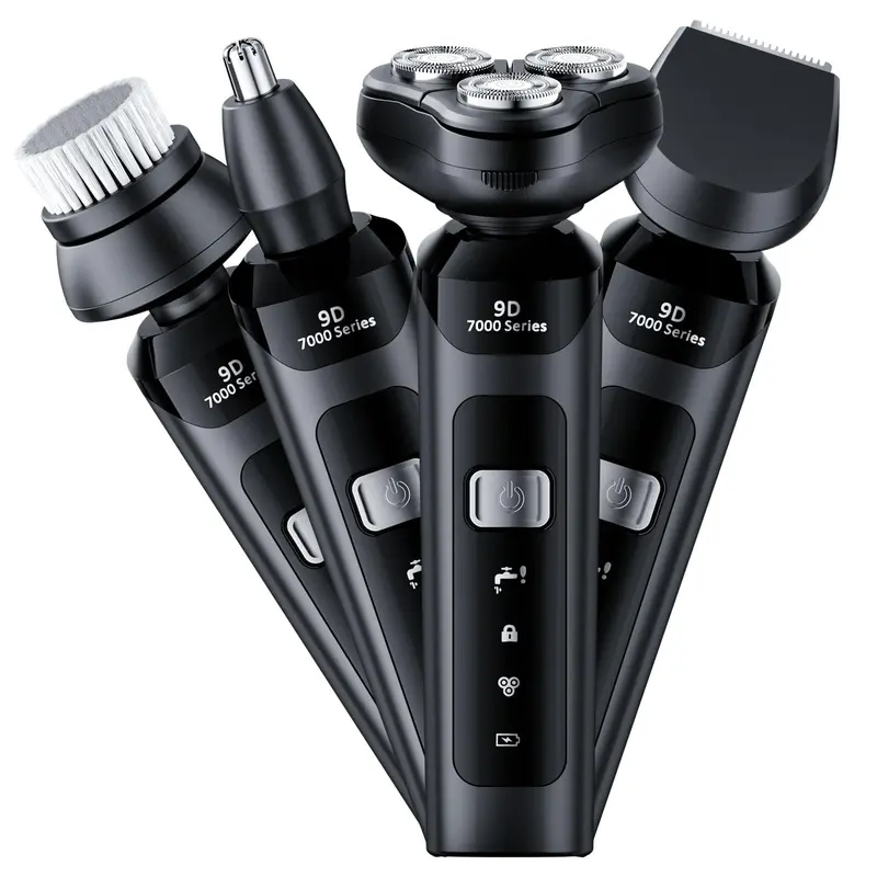 Rasoir Électrique 4-en-1 Dnil – Tête Flottante 9D, Recharge par USB, Humide et Sec