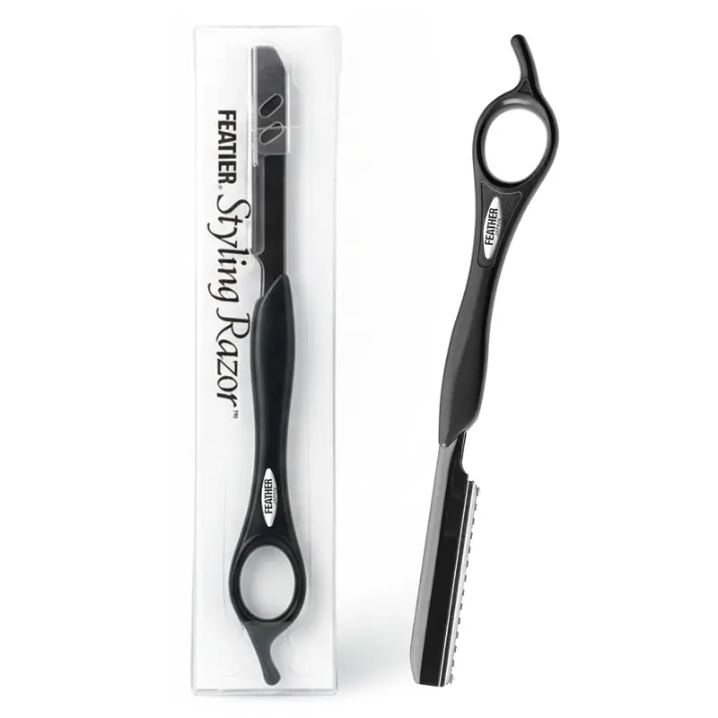 Rasoir Feather Styling Noir – Poignée noire, coupe précise et sûre
