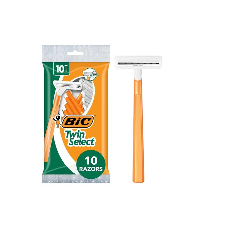 Rasoirs jetables BIC Twin Select Homme – Lot de 5 (50 rasoirs)