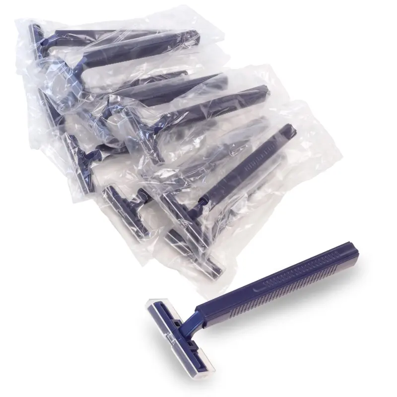 Rasoirs jetables Freshscent à double lame – lot de 144, emballage individuel, capuchon sécurité