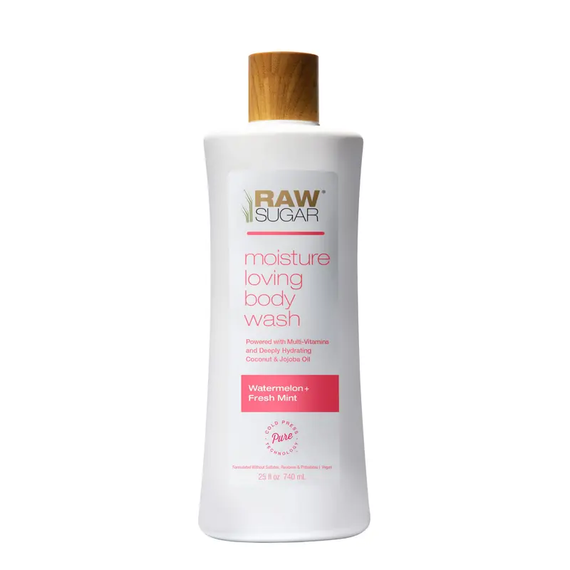 RAW SUGAR Simply Body Wash – Pastèque & Menthe, sans sulfates ni parabènes | 25 onces liquides