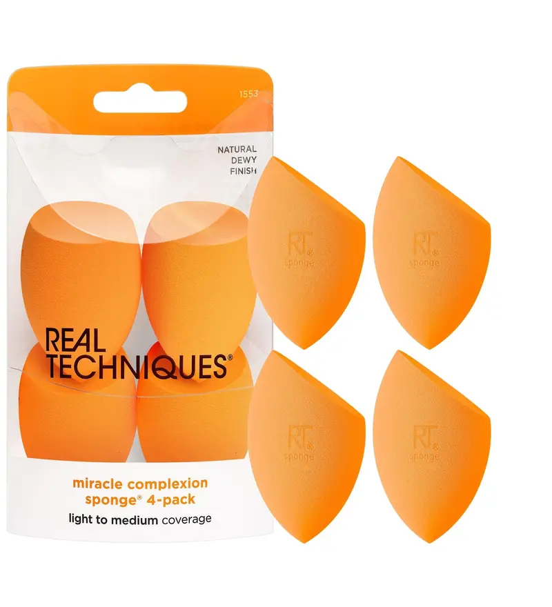 Real Techniques Miracle Complexion Éponge – Lot de 4 pour un teint naturel et lumineux
