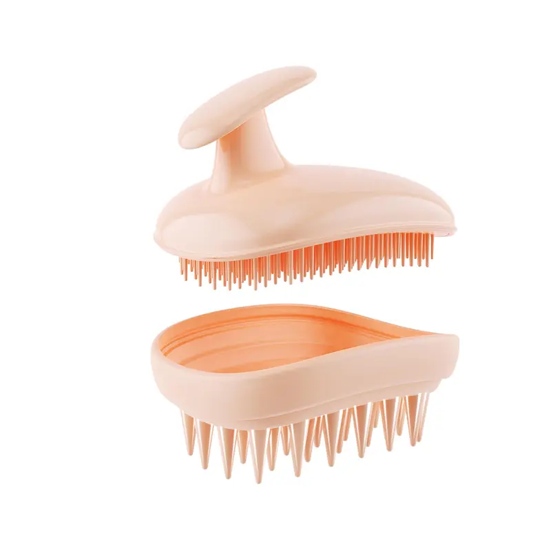 Rebex 2-en-1 Masseur du Cuir Chevelu et Brosse Exfoliante – Pour Tous Types de Cheveux (Couleur Peach Fuzz)