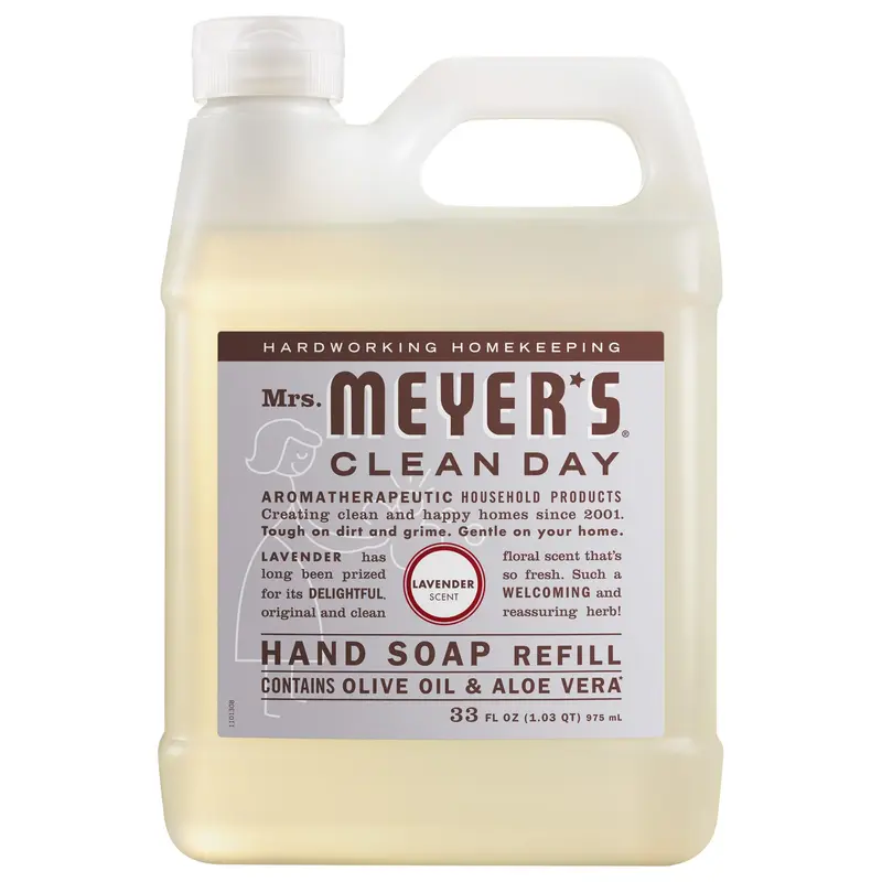 Recharge de savon liquide pour les mains Lavande – Mrs. MEYER'S Clean Day, sans cruauté, 33 onces liquides (lot de 1)