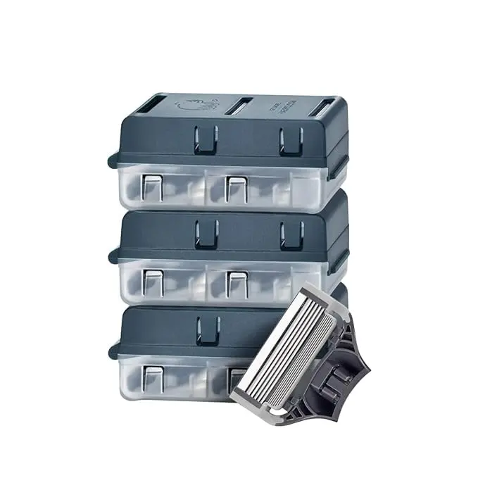 Recharges de lames de rasoir – 12 pièces, 5 lames, rasage net et confortable | Étiquette taha