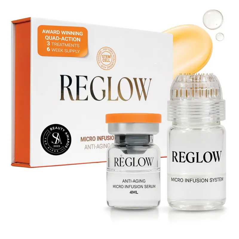ReGlow Système Micro-Infusion Visage – Absorption 300% plus profonde, Outil Or 24K et Sérum Bio-Actif