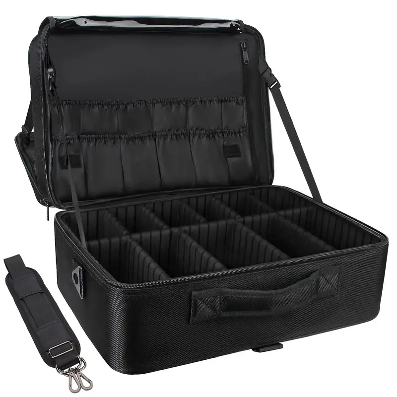 Relavel Coffret Maquillage Extralarge – Mallette Voyage Pro avec Diviseurs Reglables et Poches