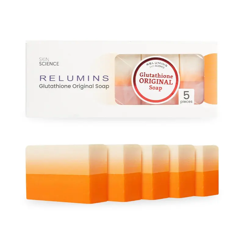 Relumins Glutathione – Savons en barres pour Nettoyage en profondeur et Hydratation (5 x 150 g)