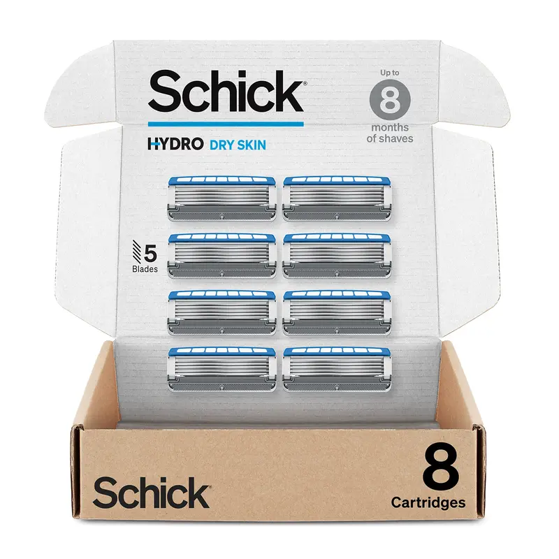 Remplissages Schick Hydro pour Peau Sèche – 8 pièces | Lames Hydro 5 pour homme
