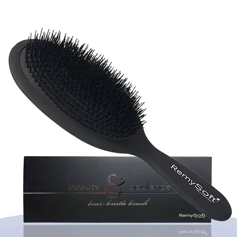 RemySoft Beauty & Opulence — Brosse en poils de sanglier pour extensions, tissages et perruques