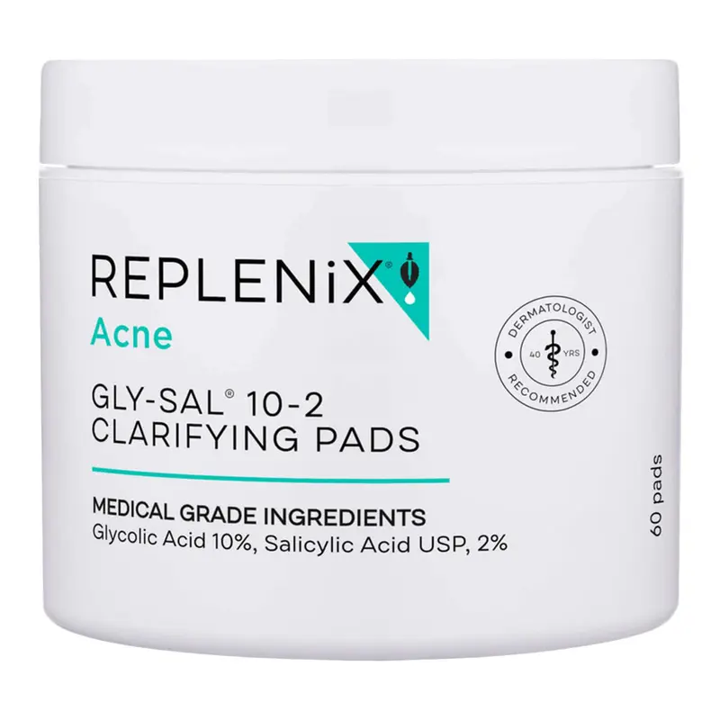 Replenix Gly-Sal Pads Clarifiants – 60 disques exfoliants, 10% glycolique et 2% salicylique