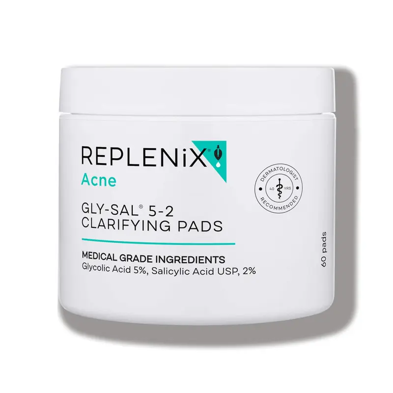 Replenix Gly-Sal Tampons Clarifiants Acne – 60 Tampons, Acide Glycolique 5% et Acide Salicylique 2%