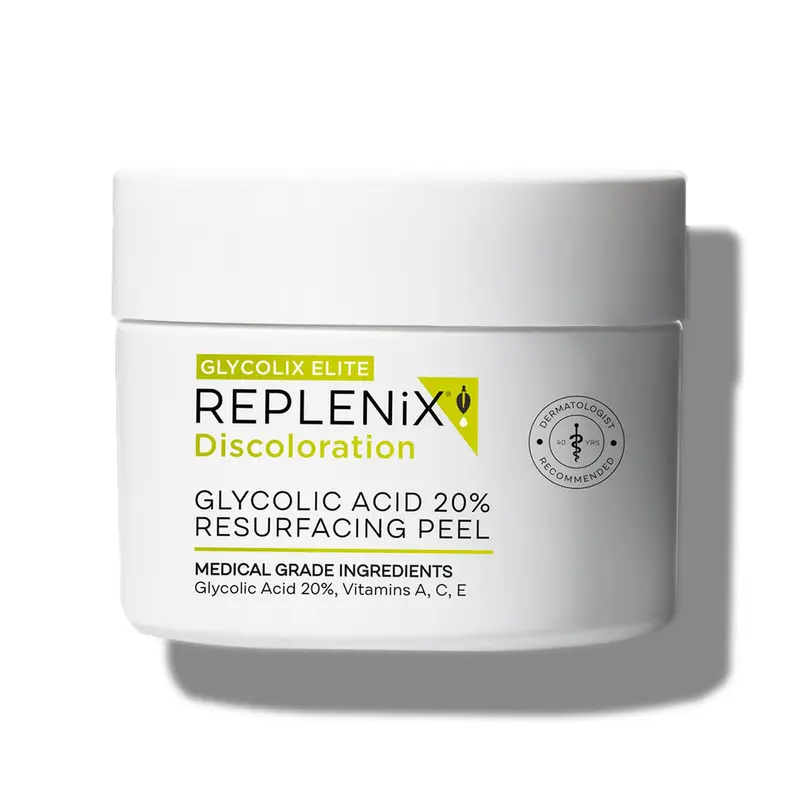 Replenix Glycolix Elite – Tampons exfoliants à l’acide glycolique, soin resurfaçant de grade médical, format voyage, 60 tampons