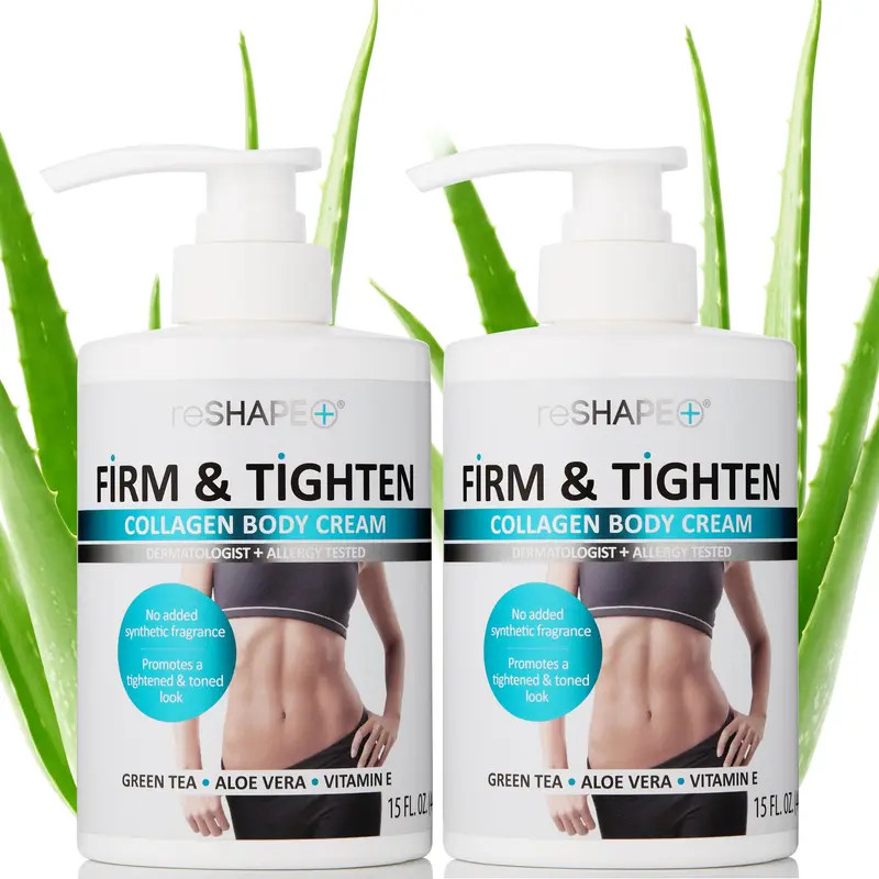 Reshape+ Crème Collagène – Lotion Hydratante Corps et Visage, 15 onces, Lot de 2