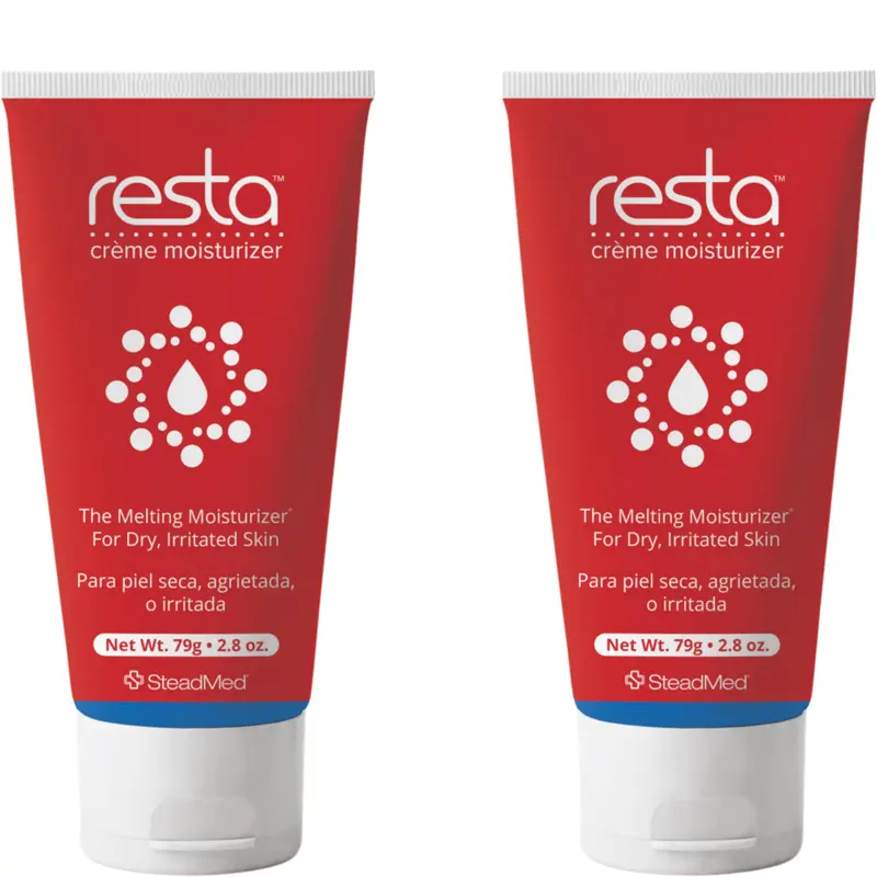 Resta Crème Hydratante – Hydratation Intensive pour Peau Sèche et Sensible, Sans Parfum, Pack de 2
