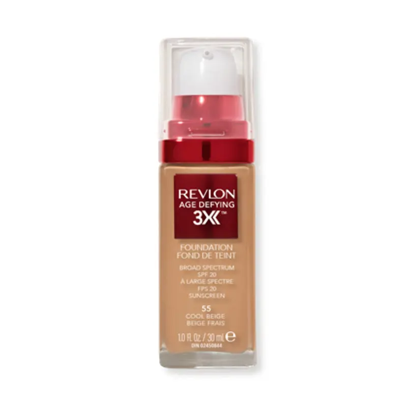 REVLON Age Defying 3X Fond de Teint – Anti-Âge, Hydratant, Fini Naturel SPF 20, 055 Cool Beige