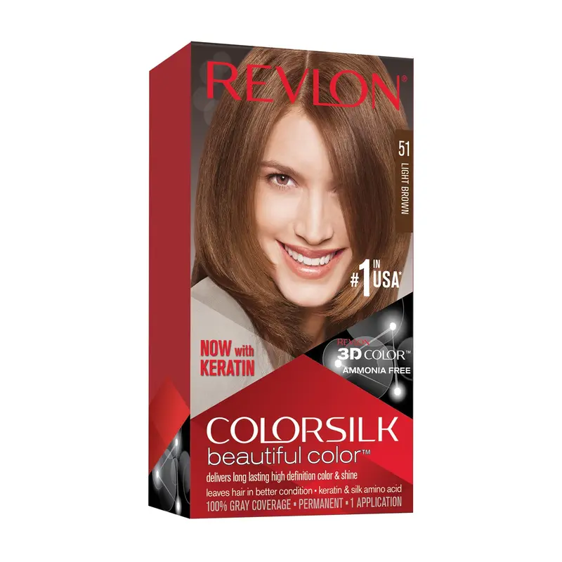 REVLON Colorsilk 51 Brun Clair – Coloration Cheveux, Pack de 5