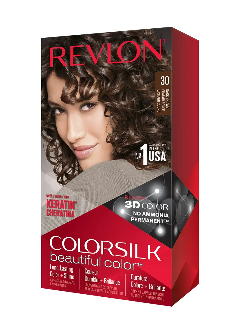 REVLON Colorsilk Beautiful Color - Coloration Permanente Sans Ammoniaque, Kératine, 30 Brun Foncé