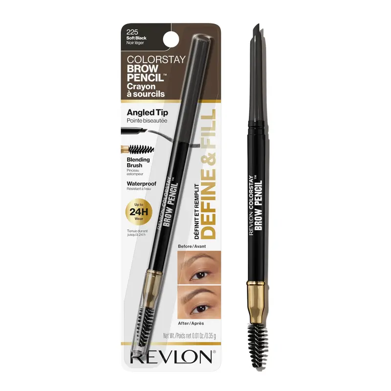 REVLON ColorStay Crayon à Sourcils avec Spoolie – Waterproof, Longue Tenue, Teinte Soft Black