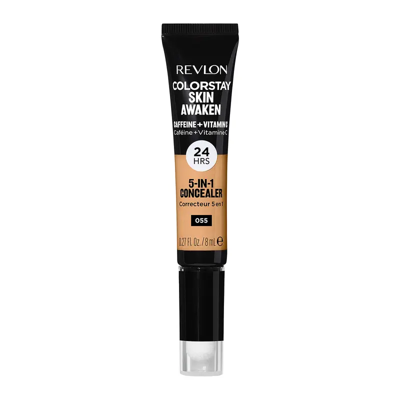Revlon ColorStay Skin Awaken 5-en-1 Concealer – Correcteur léger 24h Caféine & Vitamine C, Teinte 055 Coffee