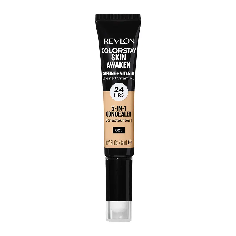 REVLON ColorStay Skin Awaken – Correcteur 5-en-1 léger, caféine & vitamine C, teinte 025 clair-beige, 0,27 fl oz