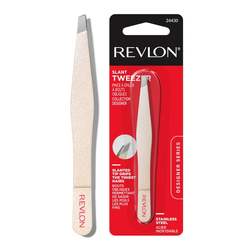REVLON Designer Series Slant Tweezers – Pince à épiler de précision en acier inoxydable