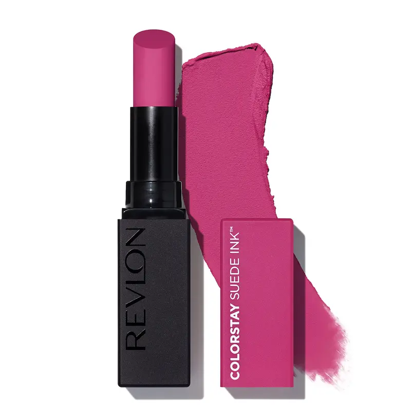 REVLON Rouge à lèvres ColorStay Suede Ink 010 Tunnel Vision – Primer intégré, Vitamine E, Résistant à l'eau