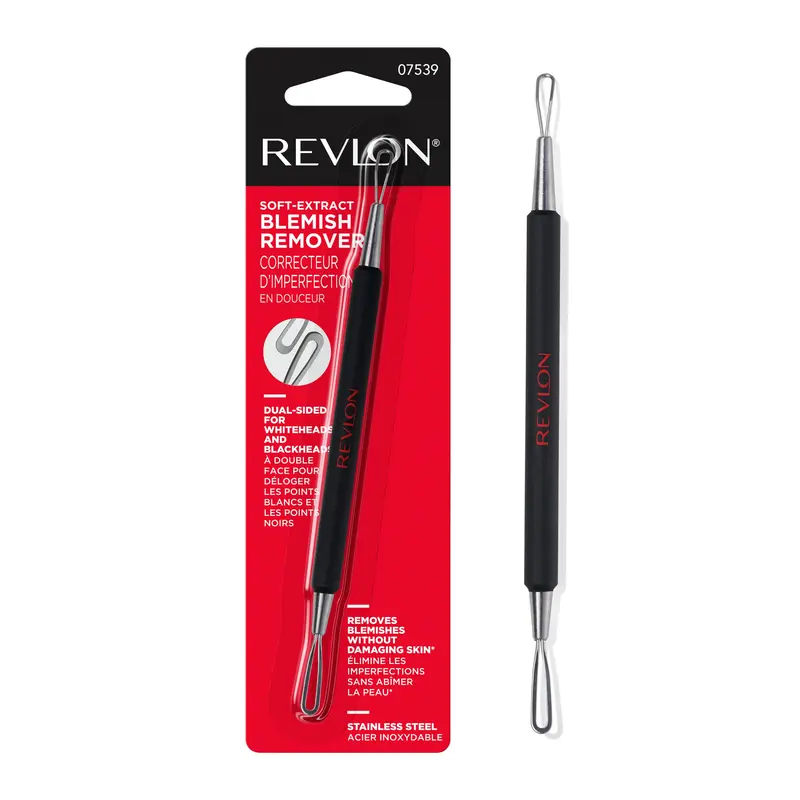 REVLON Soft-Touch Outil Extracteur de Points Noirs – Double Face, Acier Inoxydable