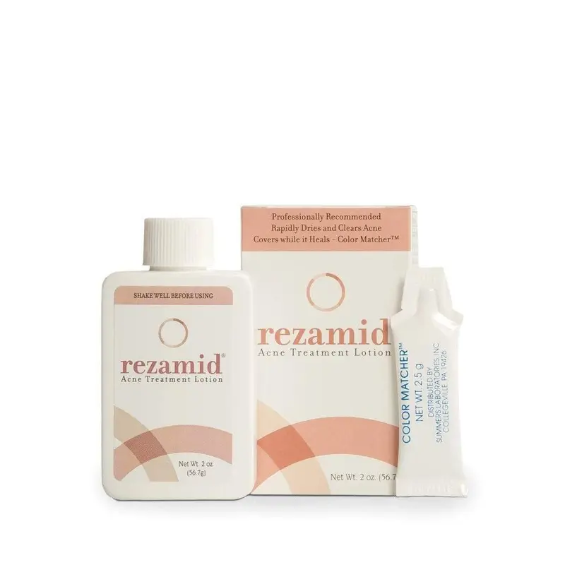 Rezamid Traitement Localisé pour Imperfections – Lotion 5% Soufre et 2% Résorcinol, Teinte Adaptée