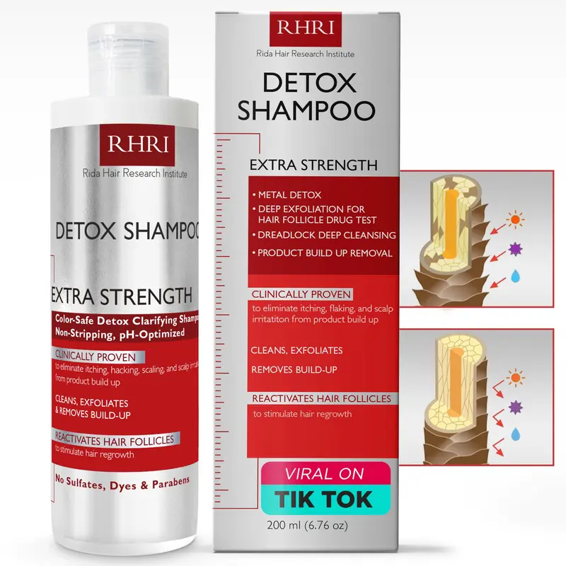 Rida Hair Research Institute Détox Shampoo – Clarifiant, Nourrit et Apaise le cuir chevelu | Tous types de cheveux