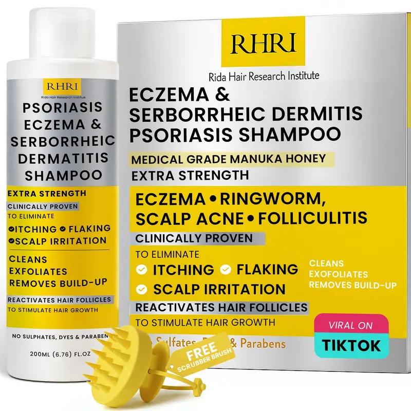 Rida Hair Research Institute Shampoing Psoriasis – Miel de Manuka | Démangeaisons et Eczéma Pour Hommes et Femmes