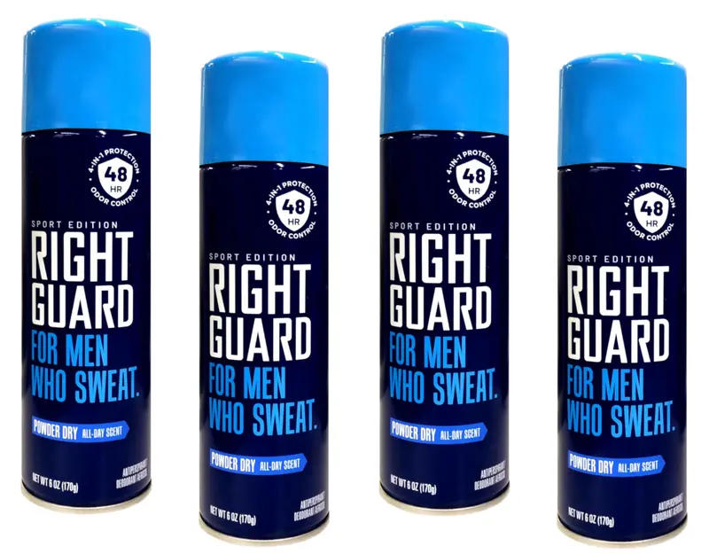 Right Guard Aérosol Sport Poudre Séche – Antitranspirant 170 g (Lot de 4)