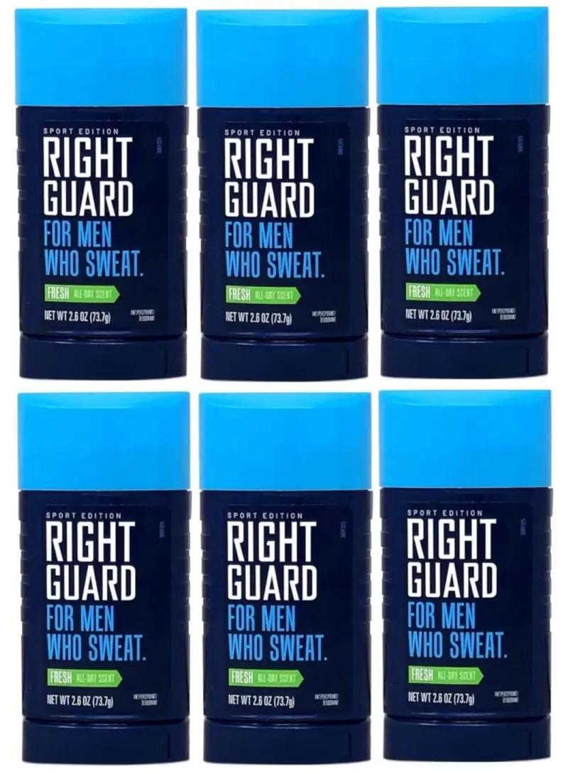 Right Guard Sport Antiperspirant – Bâton Invisible Frais, 2,6 oz, Pack de 6
