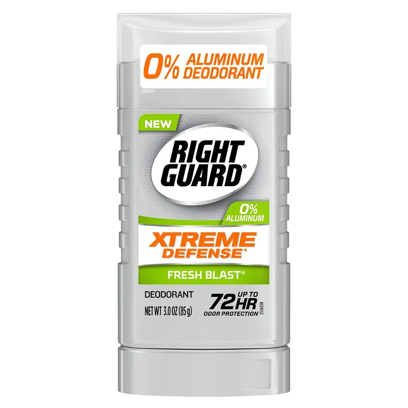 Right Guard Xtreme Defense Déodorant sans aluminium – Fraîcheur éclatante, 85 g
