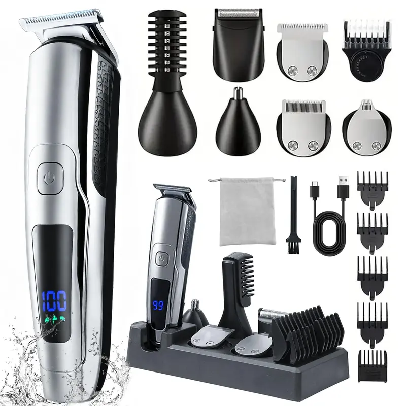 ritarga Tondeuse barbe 20 longueurs – Kit grooming 14 en 1 sans fil et étanche