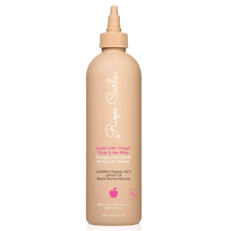 Rizos Curls Rinçage Cuir Chevelu et Cheveux au Vinaigre de Cidre – Clarifiant, Équilibre des Huiles, Douceur et Brillance, 10 oz