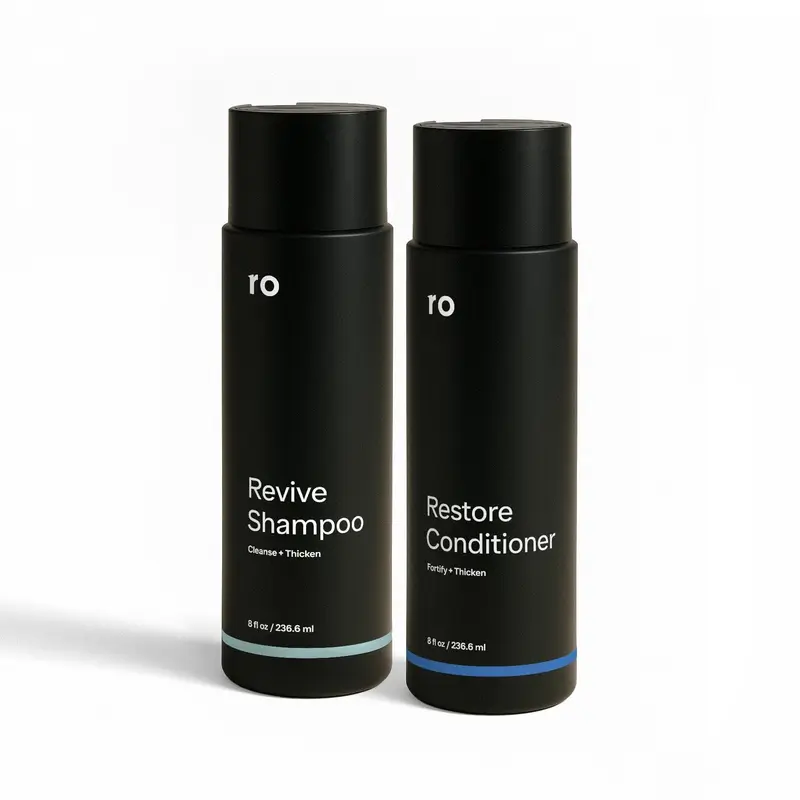 Ro Revive Shampoing et Après-Shampoing Homme – Exfolie, Clarifie, Fortifie et Hydrate | Sans Sulfates, Parabènes ni Phtalates | 2 x 237 ml