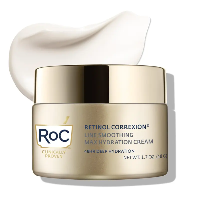 RoC Retinol Correxion Max Hydratation Quotidienne – Crème Soin Anti-Âge Sans Huile, Rétinol + Acide Hyaluronique, 50 g
