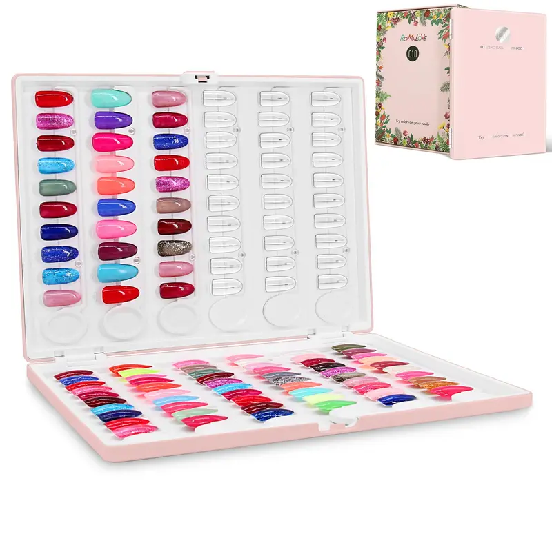 ROMALOVE Livre Échantillons Vernis 120 Ongles Transparents – Présentation Pro