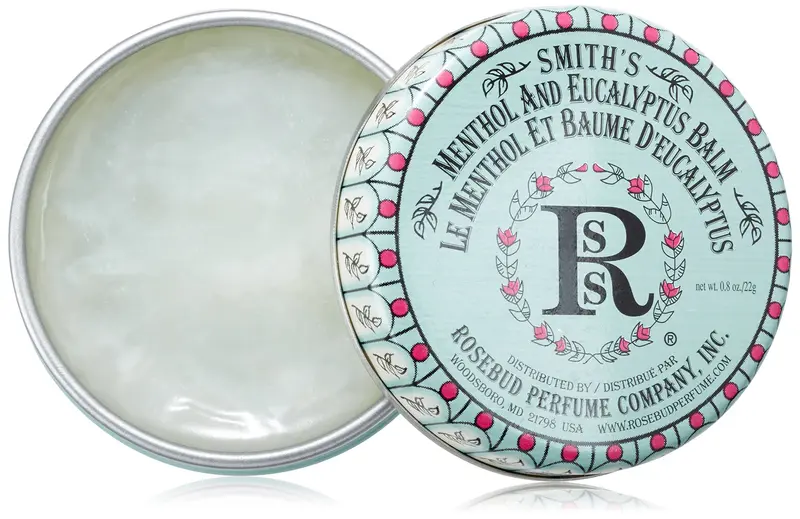 Rosebud Menthol et Eucalyptus Salve – Rosebud Perfume, 23 g | Soin polyvalent pour lèvres et peau