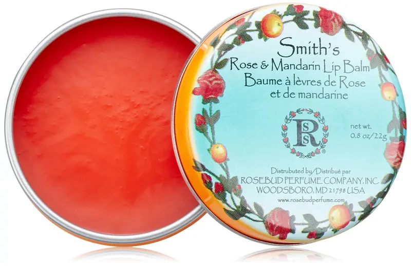 Rosebud Perfume Co. – Baume à lèvres Rose et Mandarine en boîte – 0,8 oz.