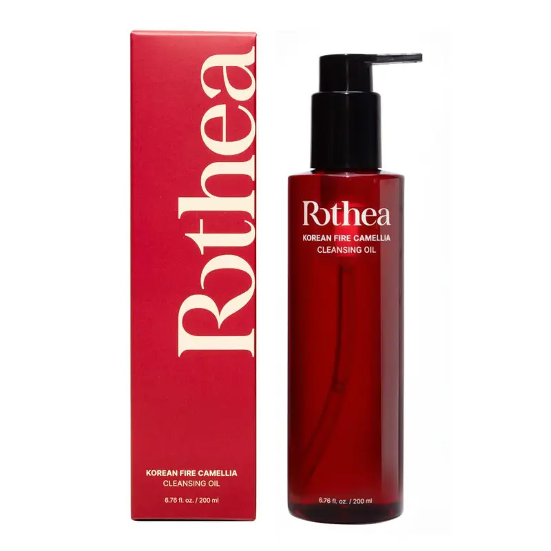 Rothea Huile Nettoyante Camélia de Feu – Nettoyage doux visage et maquillage, soin coréen, 200 ml